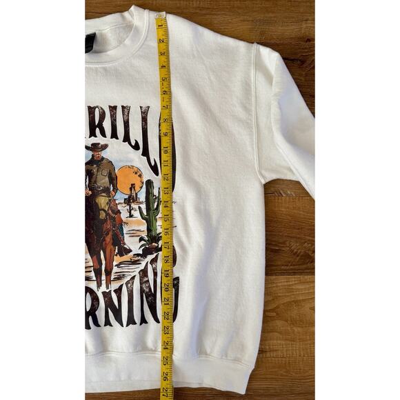 Women Amarillo by Morning Western Cowboy Country Music Crewneck Size Large White - Picture 6 of 8